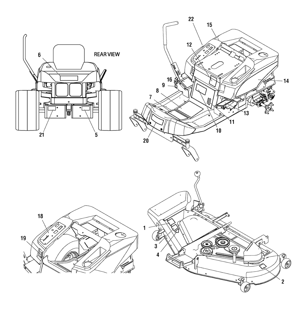 Decals Group (7500978) Diagram and Parts List for 107287910-7800340,ZTS7500 2008 Briggs and Stratton Lawn Tractor Accessories